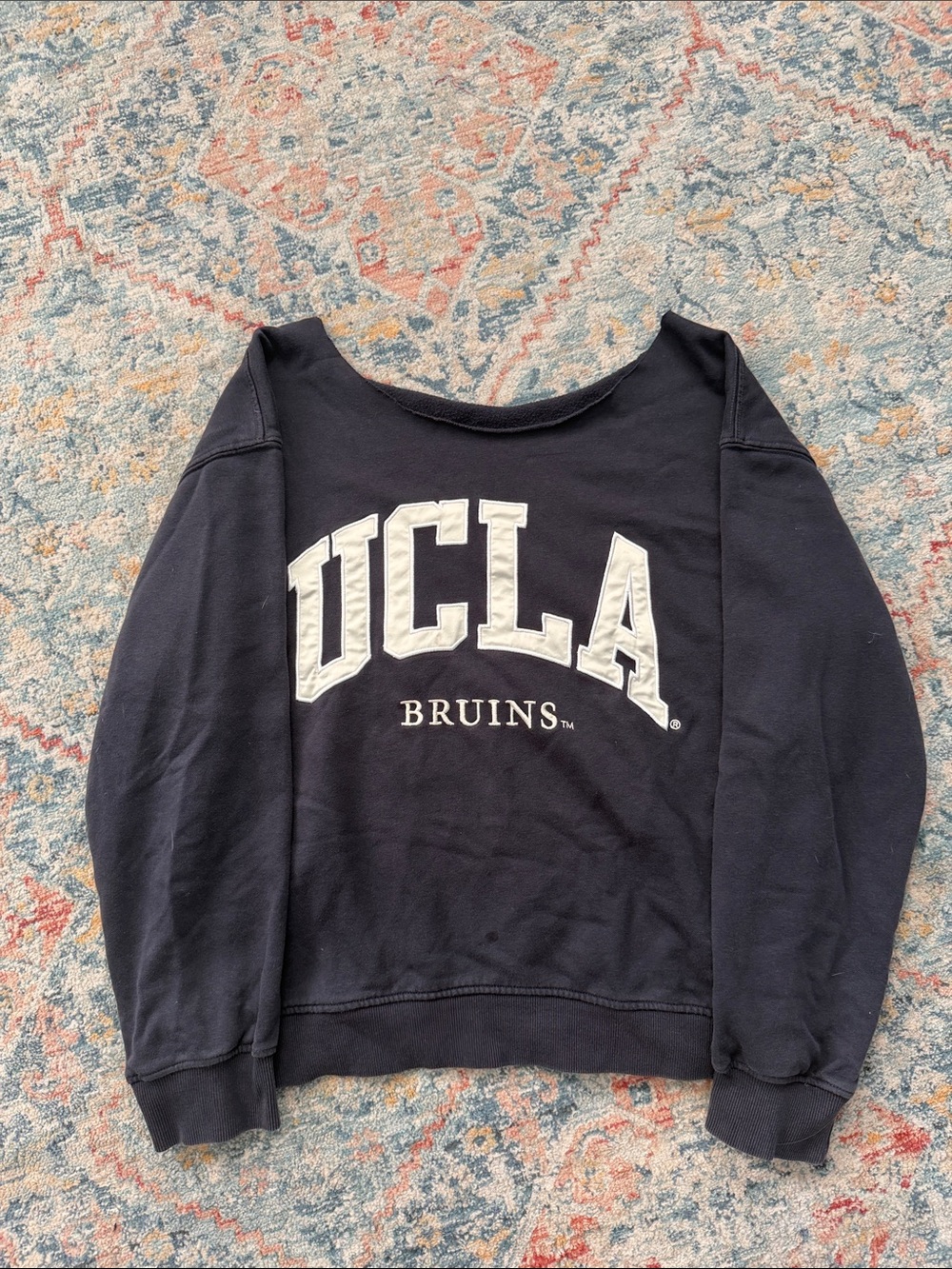 H&M Navy Off-the-Shoulder UCLA Bruins Sweatshirt